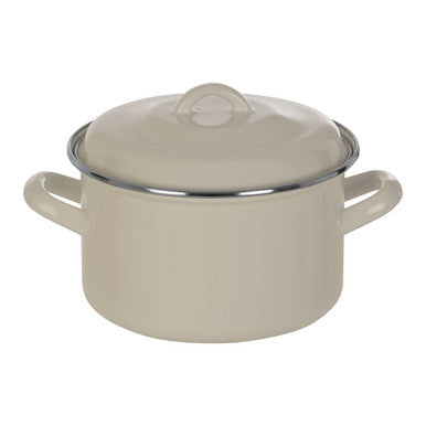 Porter White Enamel 18cm Casserole Dish