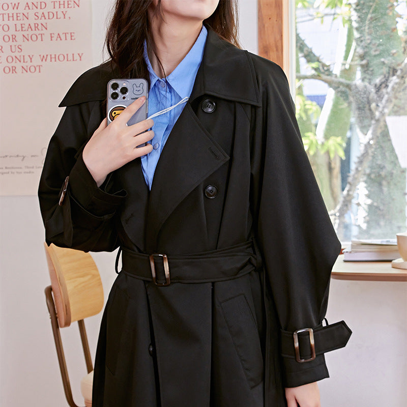 Women's British Style Retro Classic Trench Coat Mid Length