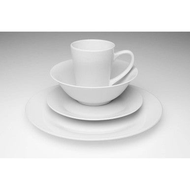 16 Piece White Porcelain Dinner Set | Elmira