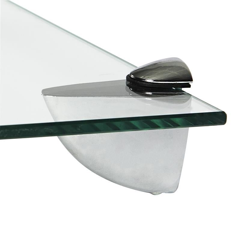 50cm Floating Glass Shelf with Chrome Fixings