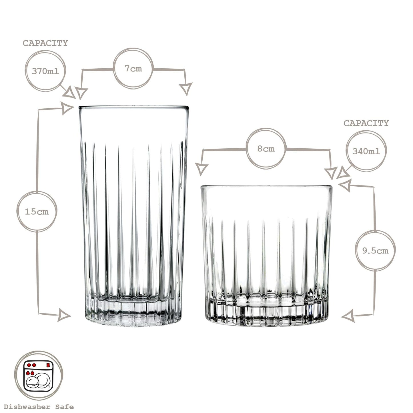 8 Piece Crystal Mixology Glassware Set