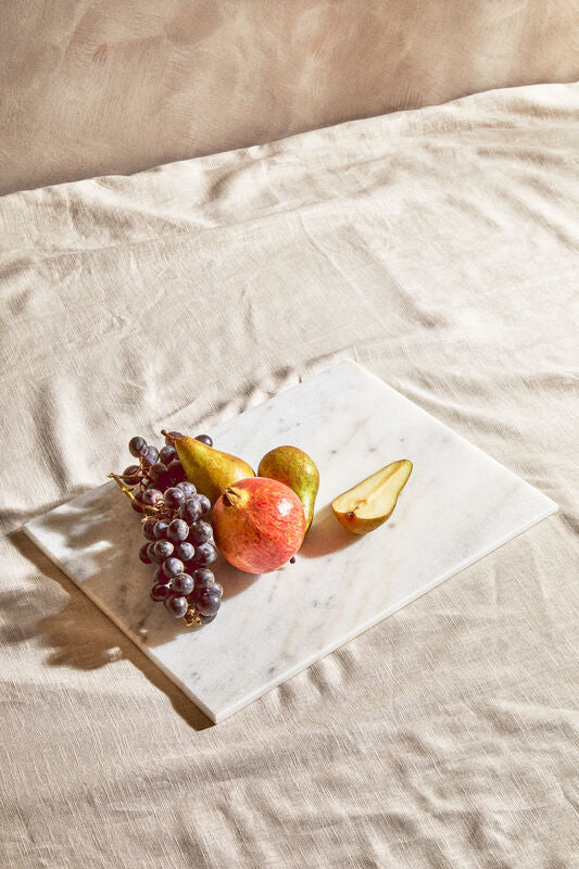 Kindia Rectangular White Marble Chopping And Serving Board