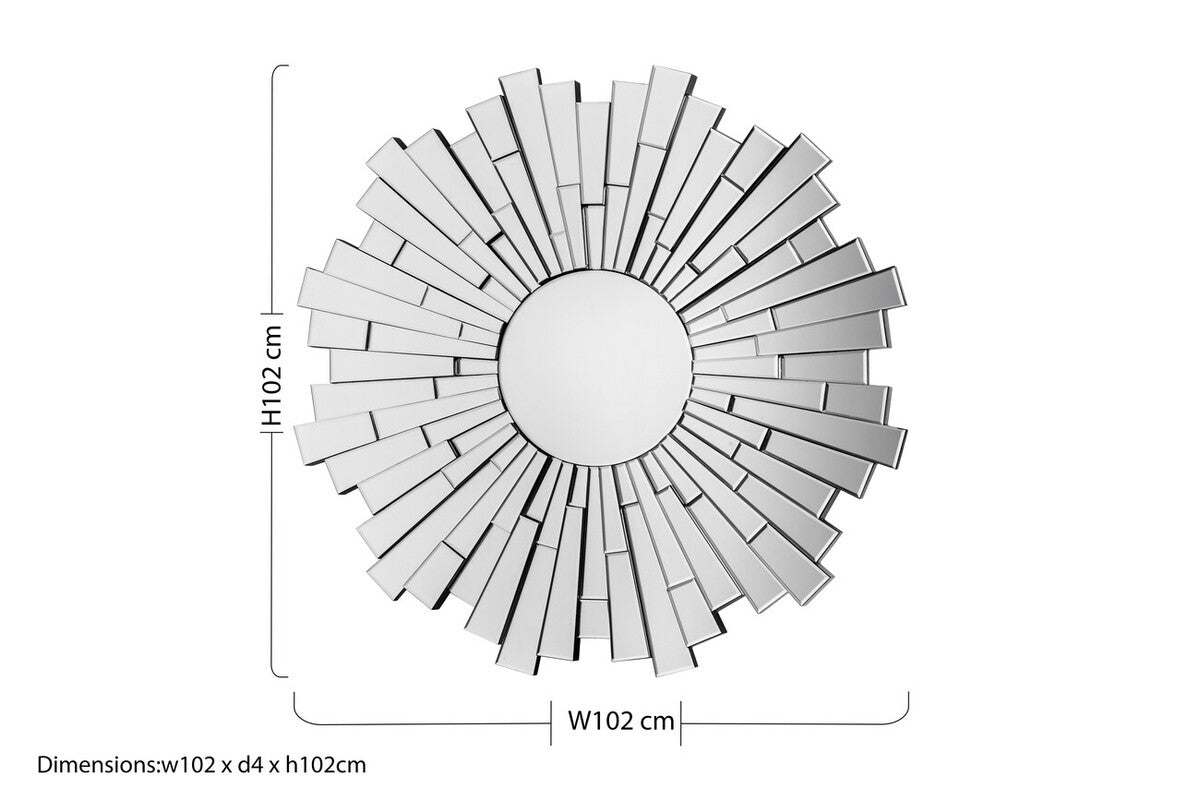 Sunburst Round Wall Mirror | Glitzy