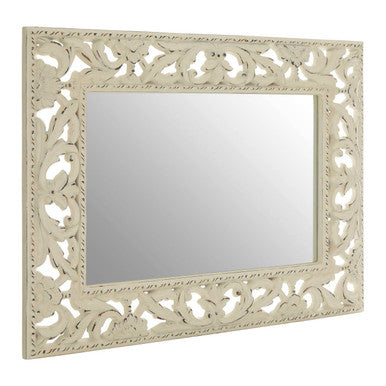 Hilda Antique White Baroque Style Wall Mirror