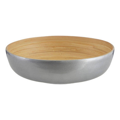 Kyoto Silver Salad Bowl With Raised Edges