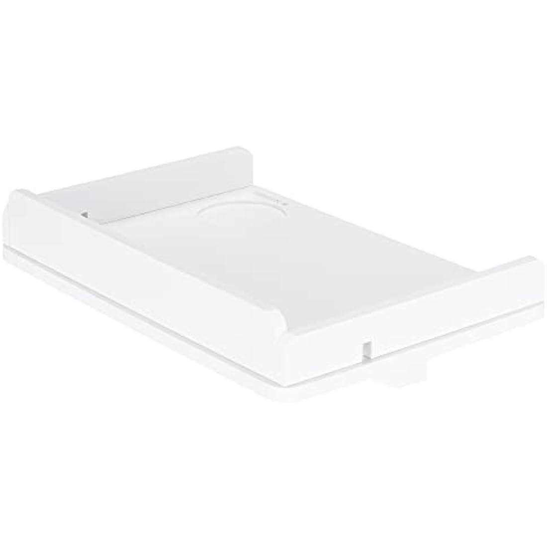 Navaris Clip-on Bedside Shelf - Clamping Hanging Bamboo Shelf for Bed Frame - Small Bed-Side Table Tray for Books, Phones, Chargers - White Finish