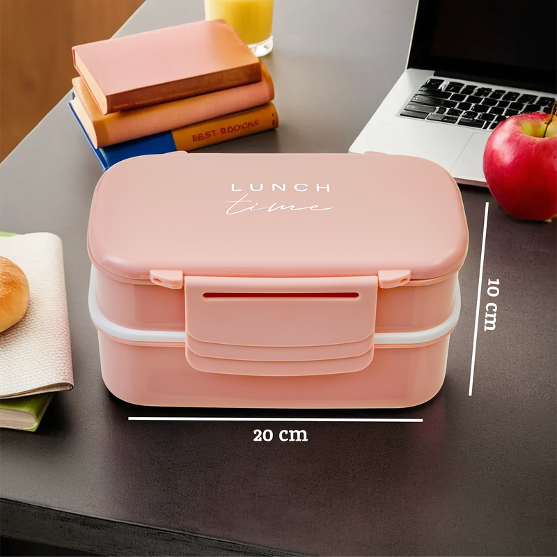 Grub Tub Light Pink Lunch Box With Cutlery