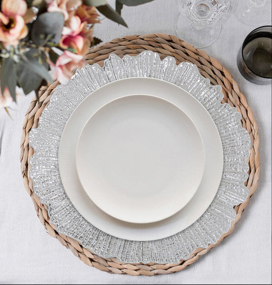 Dia Silver Finish Reef Charger Plate