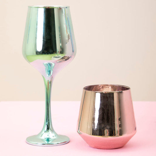 Aurora Set of Four Wine Glasses in Assorted Colours