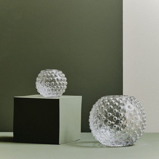 Bolla Large Round Clear Glass Vase