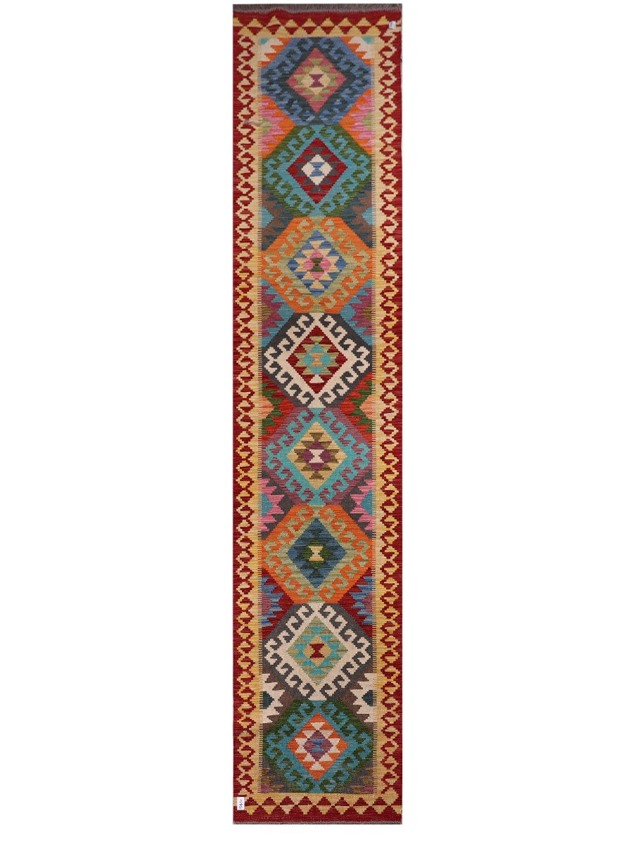 Maimana Kilim Runner - 401 x 84 cm