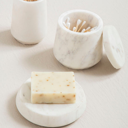 Abaska Off White Marble Soap Dish