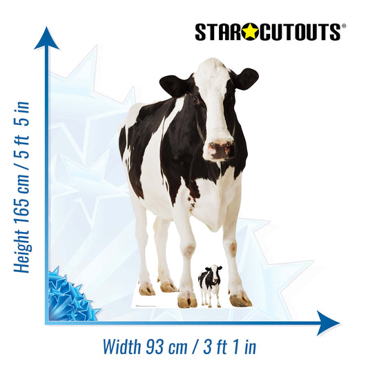 SC163 Cow Cardboard Cut Out Height 165cm