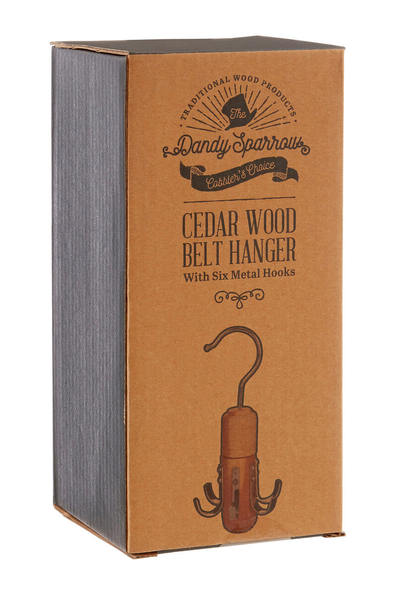 The Dandy Sparrow Cedar Wood 6 Hook Tie And Belt Hanger