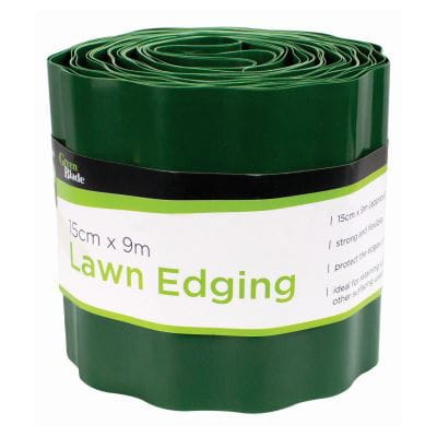 Green Plastic Flexible Lawn Edging - 15cm x 9m