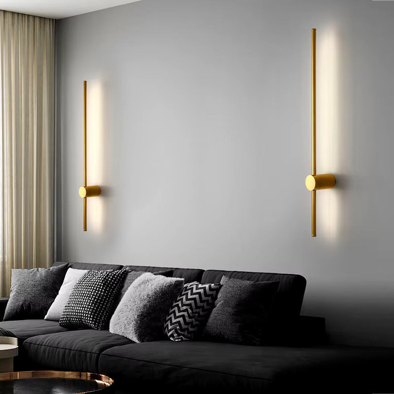 LED Gold Wall Light (Pair) - Warm Modern Bedroom Lounge Lamp - Degrees
