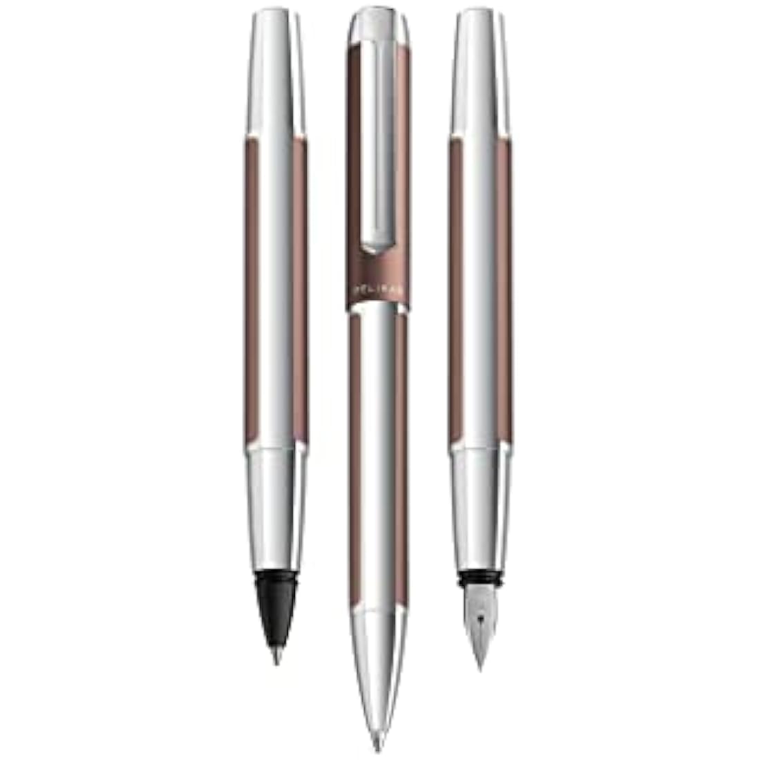 Pelikan 817226 Pura Fountain Pen Mocha M Nib 1 Piece Including Large Cartridge Gemstone Ink® Sapphire