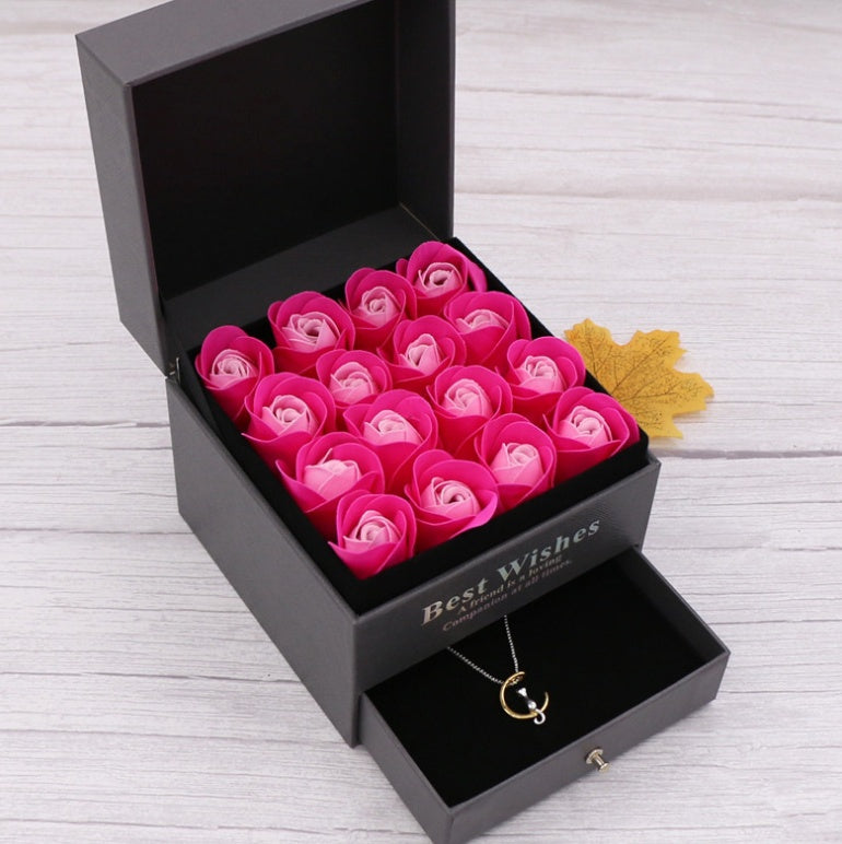 Soap flower Valentine's Day gift double drawer box rose flower creative gift Christmas