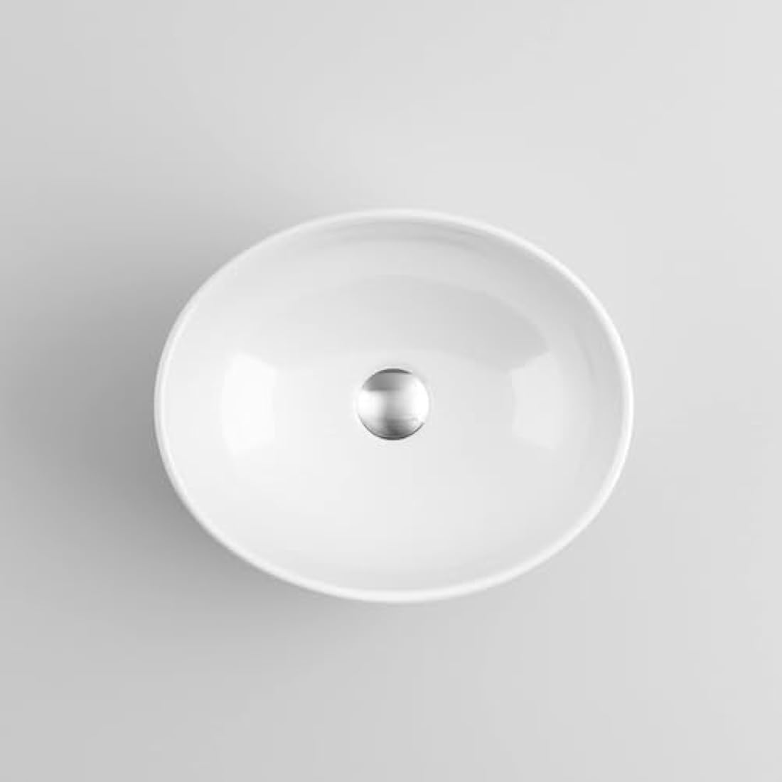 iBathUK Modern Oval Gloss White Countertop Basin Sink Ceramic
