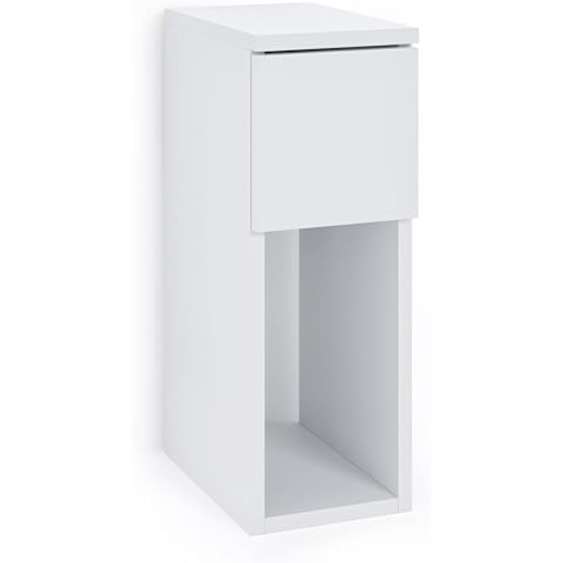 ComfortCove Bedside Tables, Bedside Drawers, Narrow Bedside Table, Bedside Cabinet, Slim End Table with Storage Shelf, White. Size: W20 x H55 x D30,5 cm