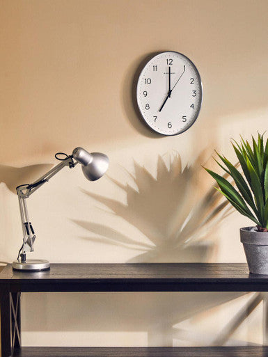 Elko Oval Wall Clock With Silver Finish