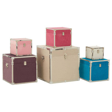 Carla Multicoloured Set of 6 Storage Trunks