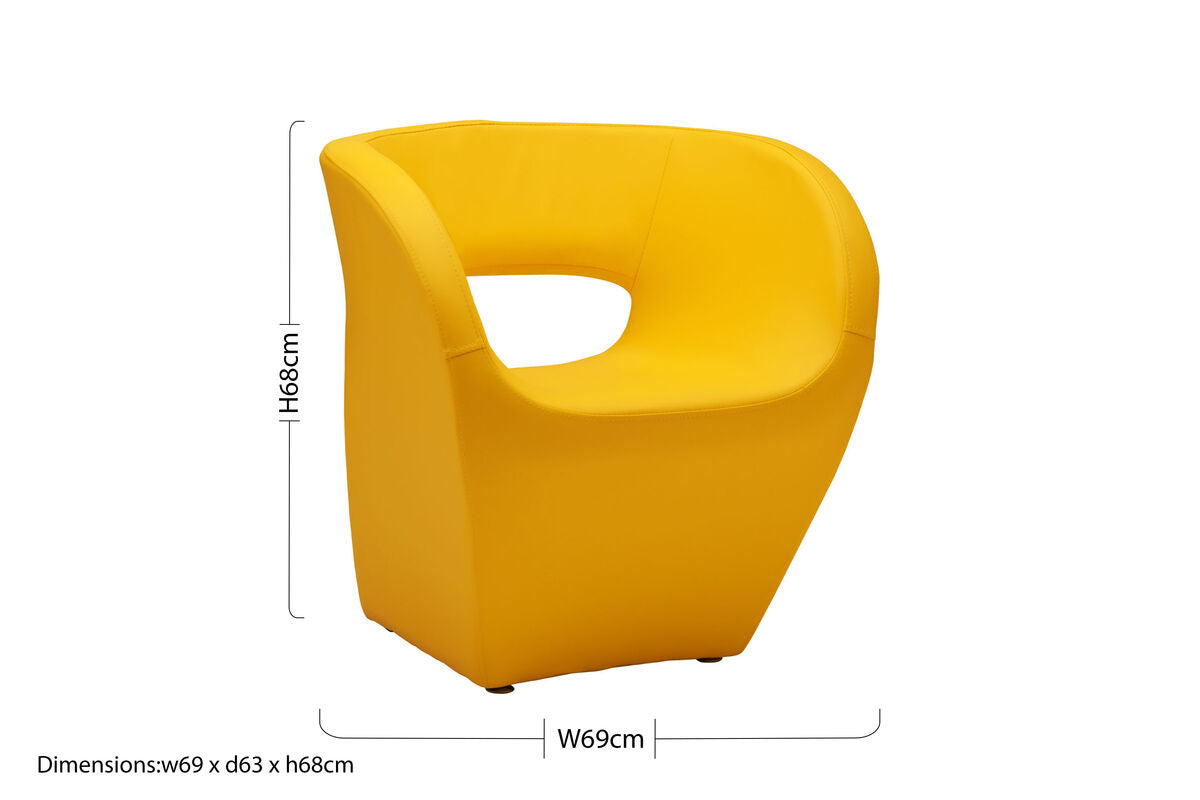 Aldo Yellow Leather Effect Chair