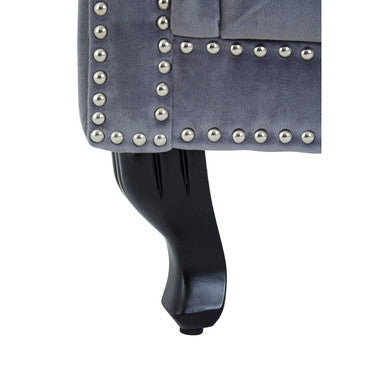 Regents Park Grey Velvet Tall Porter Chair