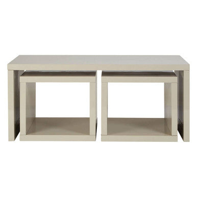 Grey Wood Coffee Table with 2 Under Tables | Madrid