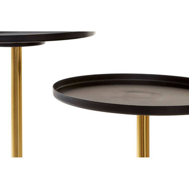 Halle Black and Gold 2 Tier Side Table