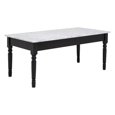 Henley White Marble and Black Frame Coffee Table