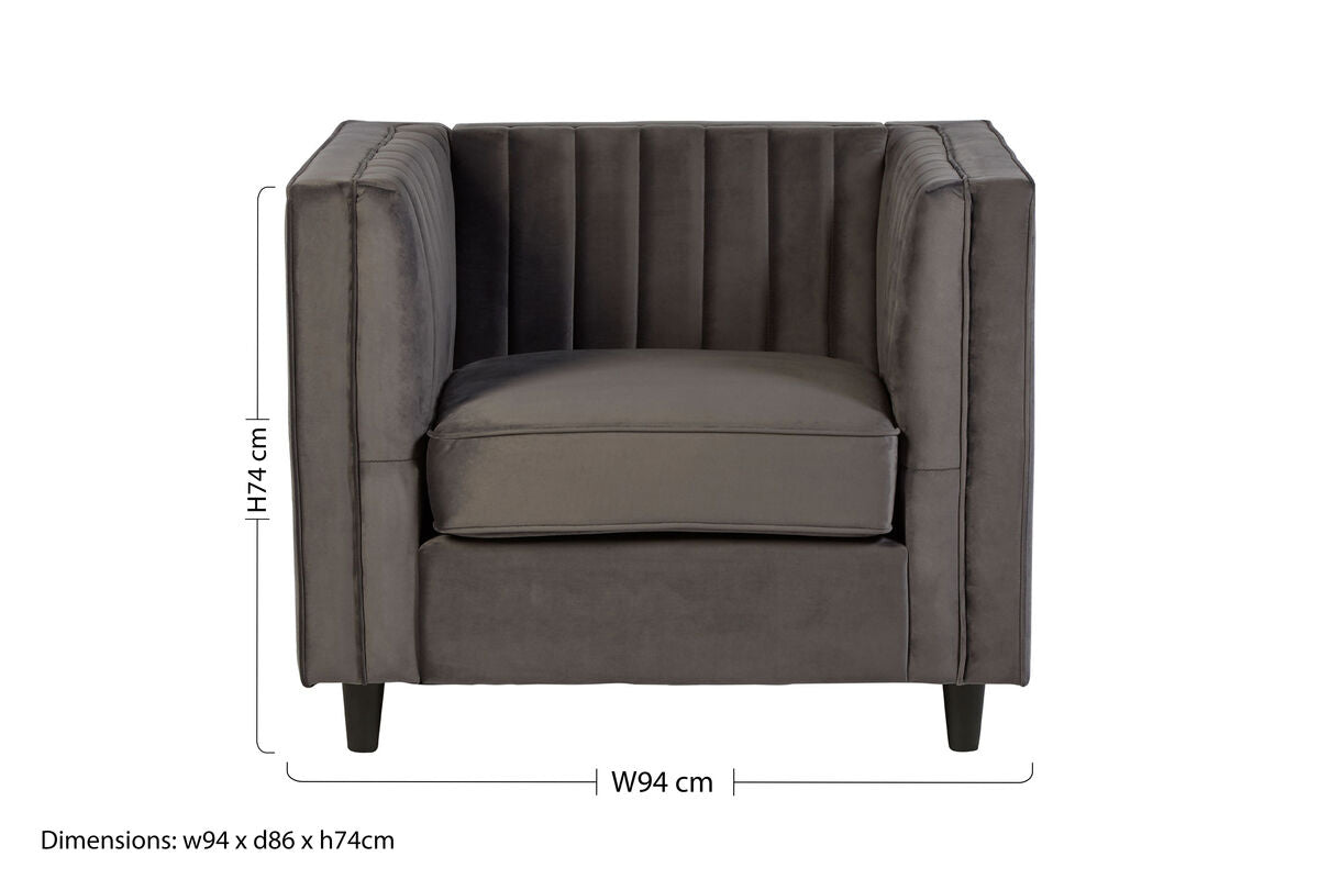 Farah Grey Velvet Chair