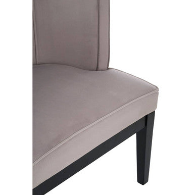 Daxton Light Grey Velvet Curved Back Chair