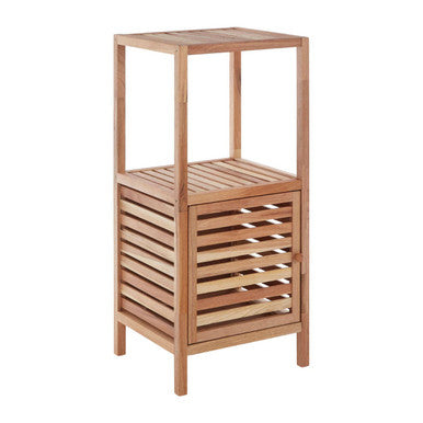 ARLA Two Tier Walnut Wood Bathroom Shelf Unit