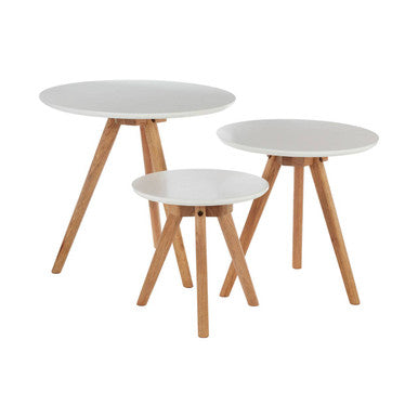 Nostra Set Of 3 Side Tables With Tapered Legs