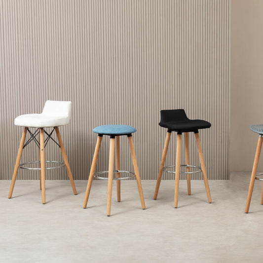 Stockholm White Leather Effect Seat Bar Stool