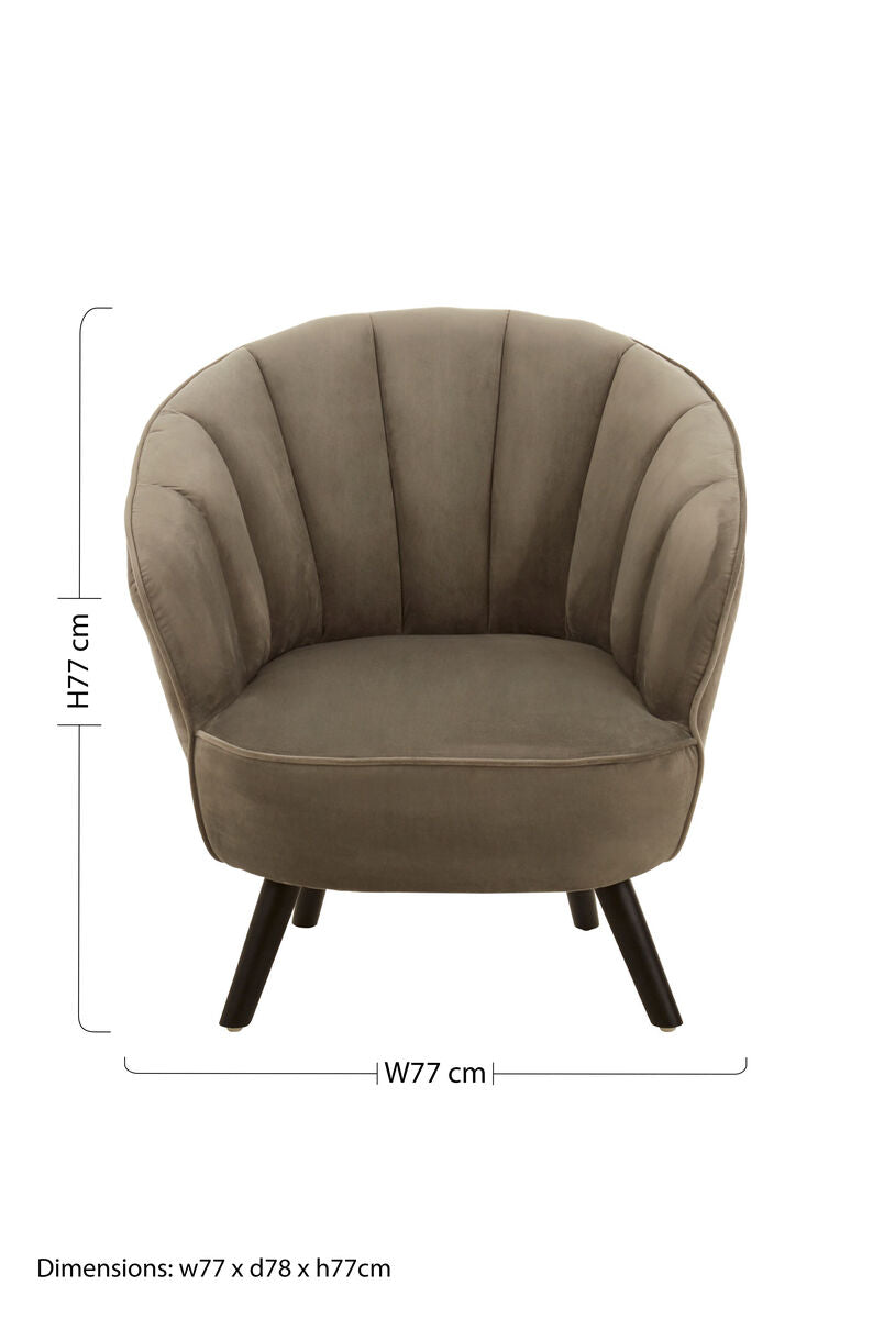 Regents Park Grey Velvet Curved Chair