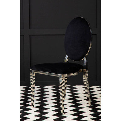 Sarita Stackable Silver Finish Dining Chair