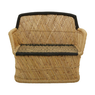Rowan Two Seater Natural And Black Sofa