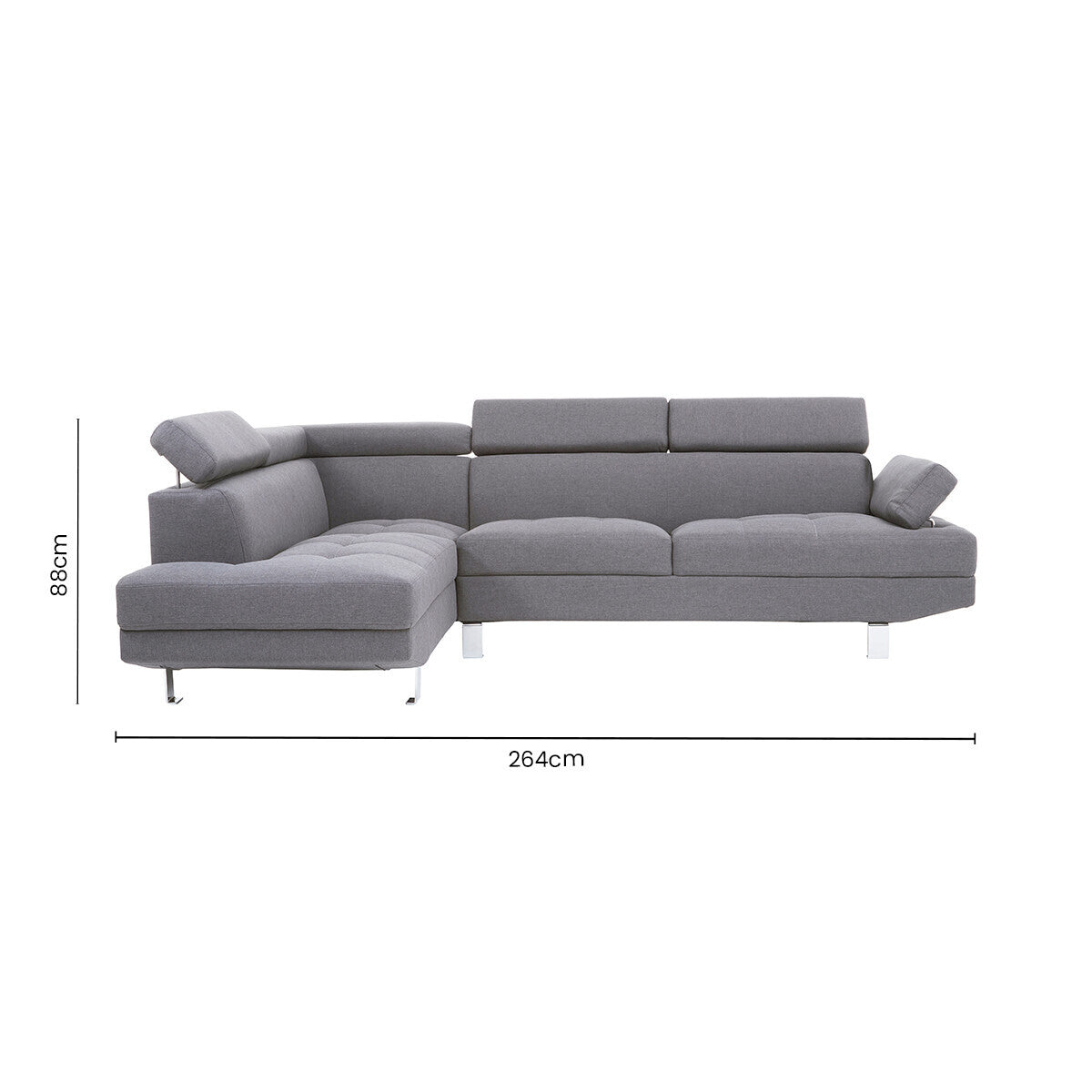 Hanover Grey Linen Corner Sofa