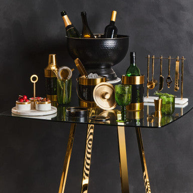 Metropolitan Square Gold Finish Dining Table