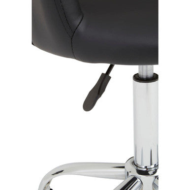 Fionna Black Home Office Chair with Curved Back