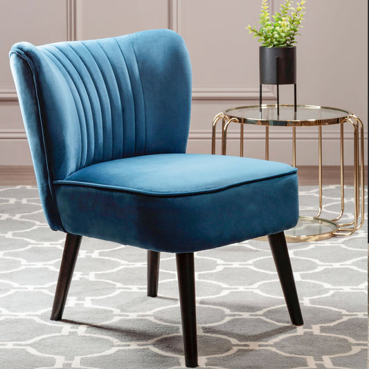 Regents Park Blue Velvet Chair