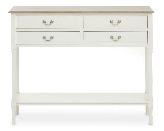 Heritage 4 Drawer White Console Table