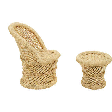Rowan Childrens Natural Chair And Stool