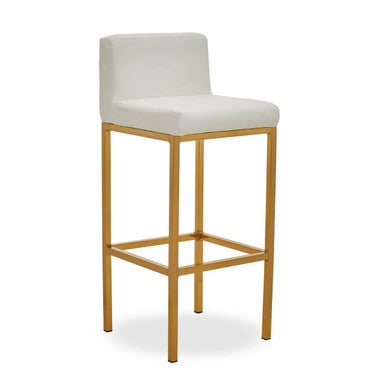 White and Gold Finish Bar Chair | Baina