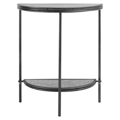 Xania Antique Mirrored Glass Half Moon Console Table
