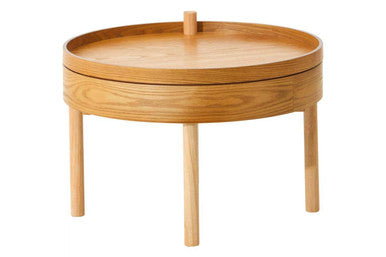 Viborg Revolving Top Side Table with Storage