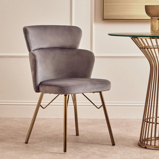 Veneto Grey Velvet Chair