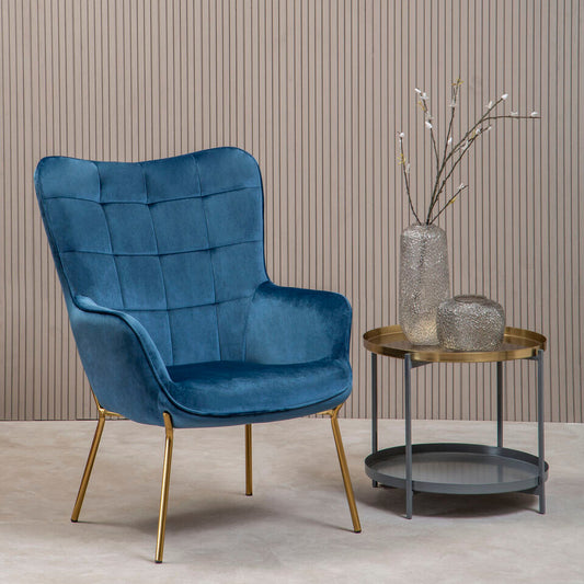 Stockholm Blue Velvet Chair